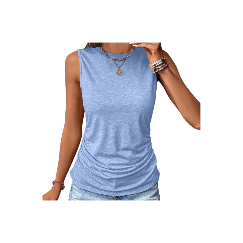 Plain Loose Polyester Vest Women-11