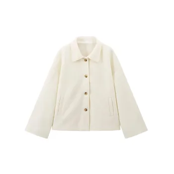 Button Loose Velvet Jacket Women