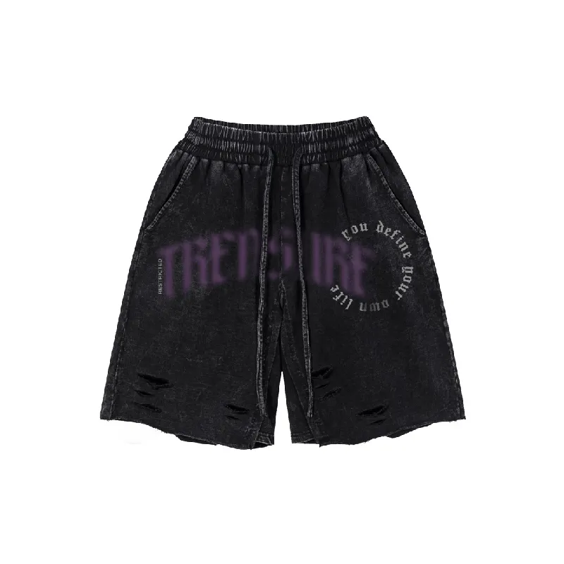 Retro Loose Cotton Blended Fabric Casual Shorts-0