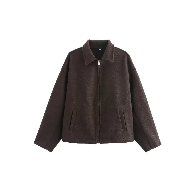 Funky Plain Polyester Jacket-2