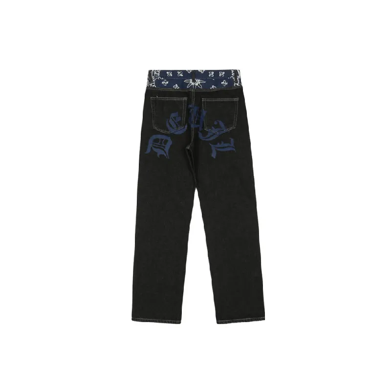 Trendy Contrast Color Jeans-5
