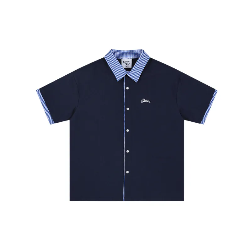 Preppy Plaid Blended Synthetic Fabrics Shirt-4