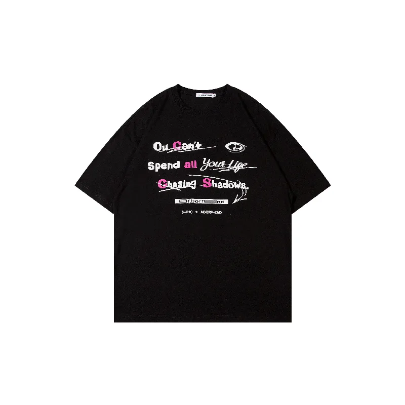 Fashion Letter Print T Shirt-4