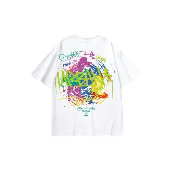 Hip Hop Graffiti Pure Cotton Half Sleeved T shirt