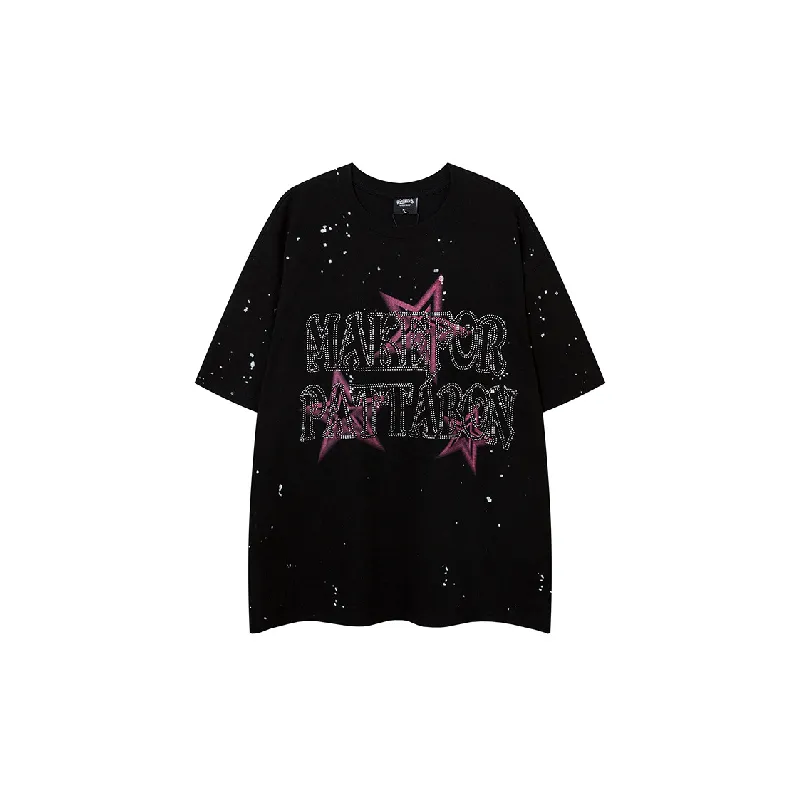 Casual Letter 100% Cotton T Shirt-0
