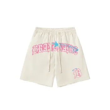 Gothic Letter Print Shorts