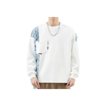 Plus Velvet Padded High Density Knitted Loose Fashion Stitching Embroidered Hoodie