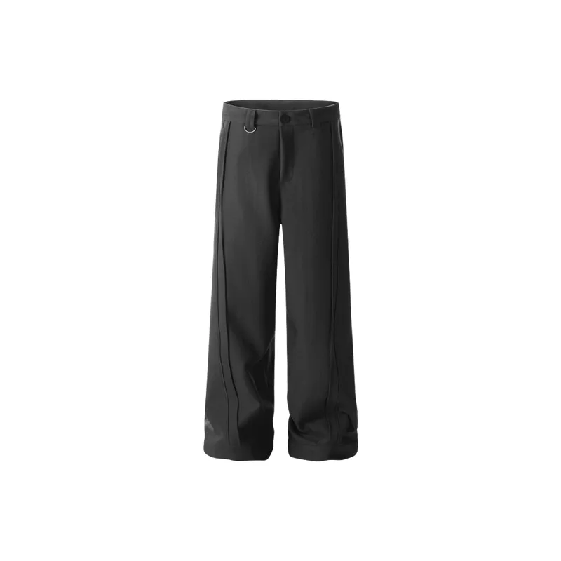 Fashionable Plain Cotton Blended Fabric Casual Pants-0