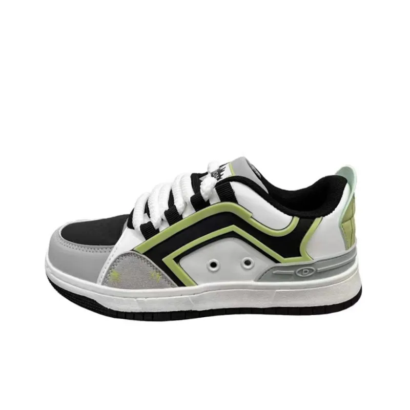 Retro Style Color Contrast Skateboard Shoes-2