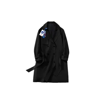 Retro Fashionable Blended Synthetic Fabrics Trench Coat