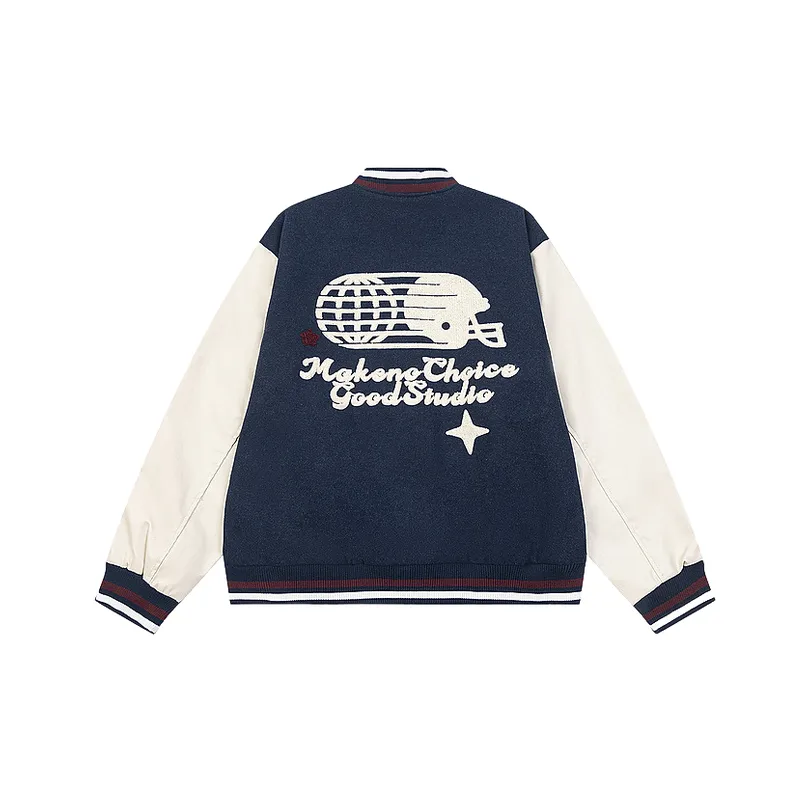 Retro Embroidery Loose Baseball Jersey-1