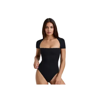 Sexy Simple Milk Fiber Bodysuit Women