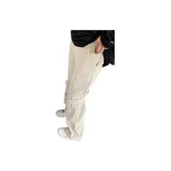 Trendy High Street Button Strap Wide Leg Pants