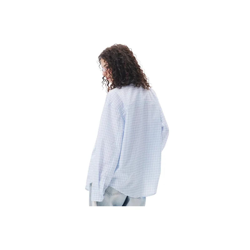 Retro Loose Long Sleeve Blended Synthetic Fabrics Shirt-6