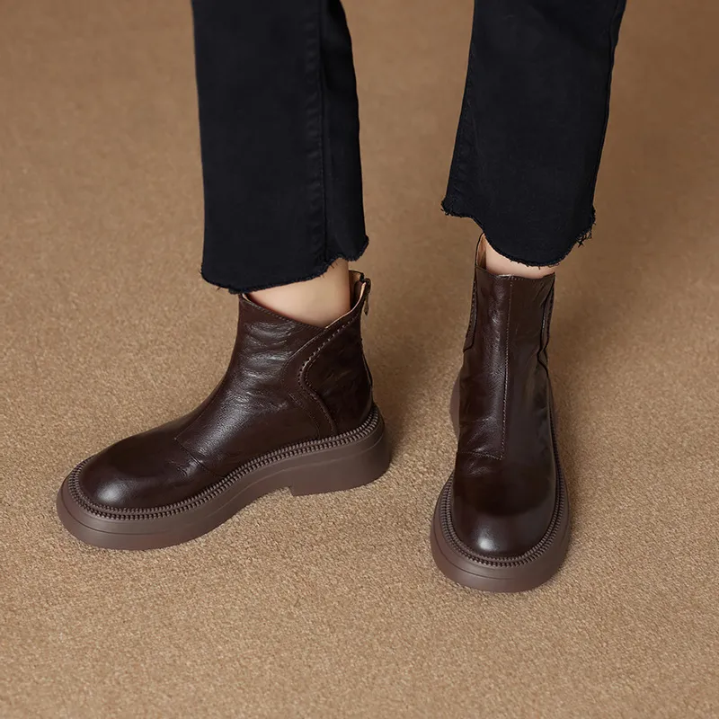 Simple Zipper Martin Boot-1