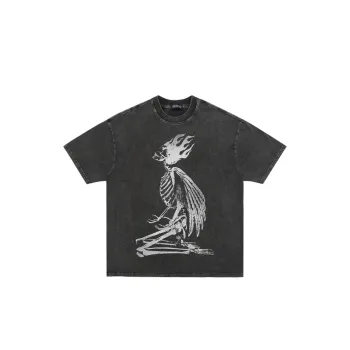 Jiayiku Summer Dark Python Skull Cotton T Shirt