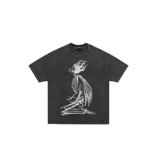 Jiayiku Summer Dark Python Skull Cotton T Shirt