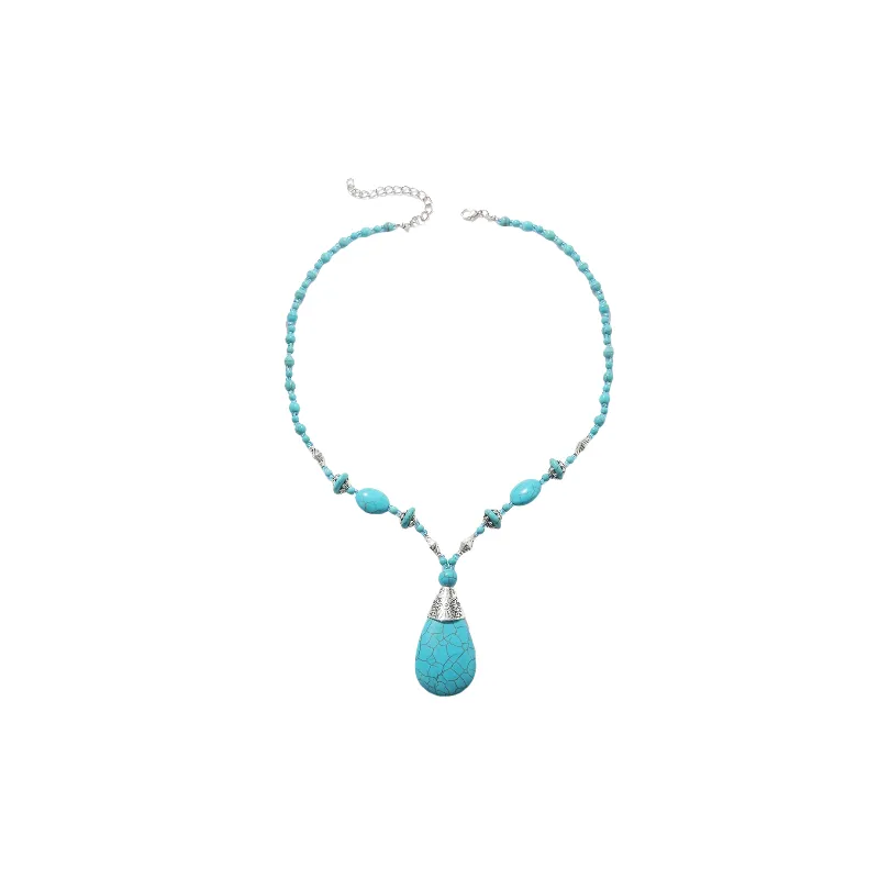 Retro Geometric Necklace Women-0