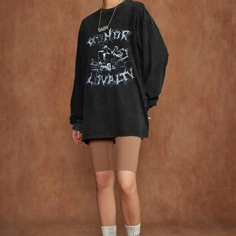 Casual Loose 100% Cotton Sweatshirt-2