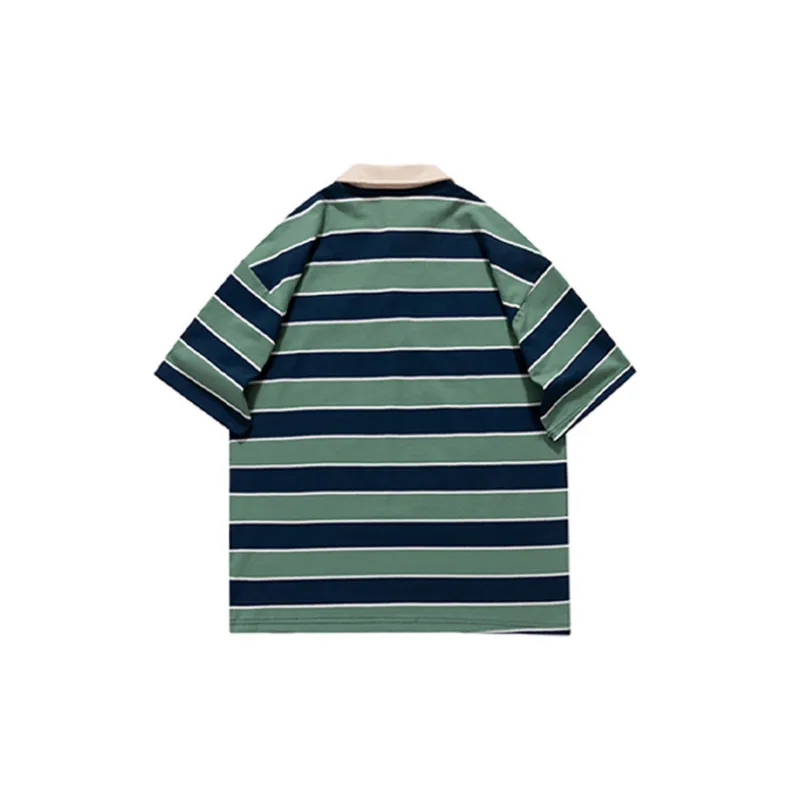 Retro Striped Cotton Polo-1