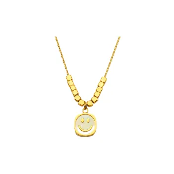 Titanium Steel Smiley Face Necklace