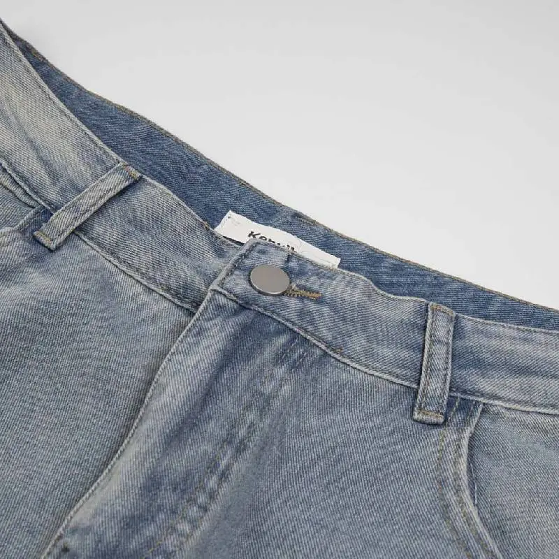 Street Washed Denim Shorts-2