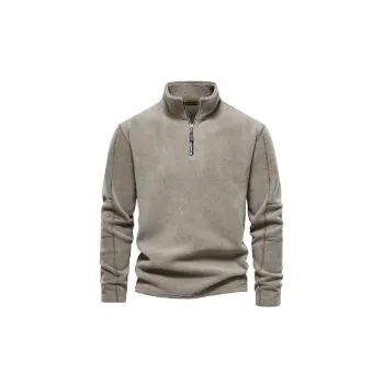 Fashionable Zipper Long Sleeve Polar Fleece Sweatshirt