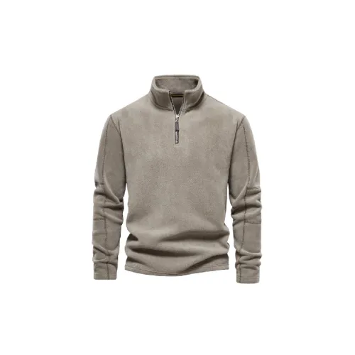 Fashionable Zipper Long Sleeve Polar Fleece Sweatshirt