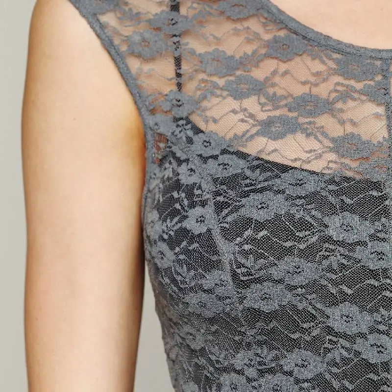 Fashionable Plain Lace Dress Women-8