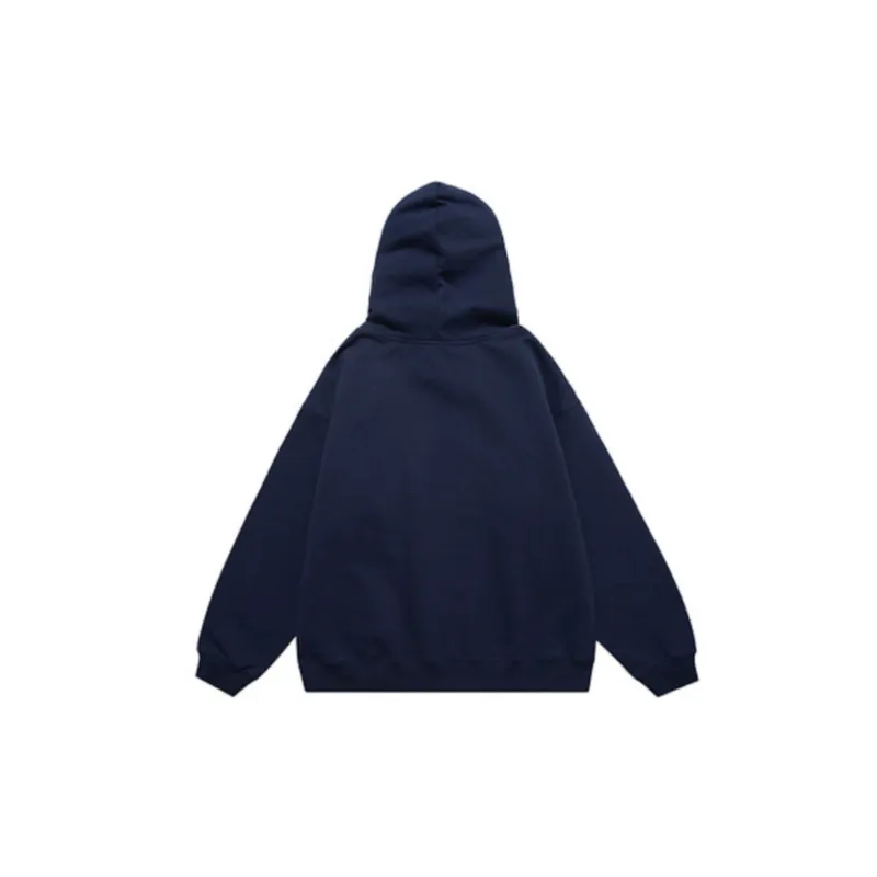 Fleece lined Thickened Letter Hoodie-1