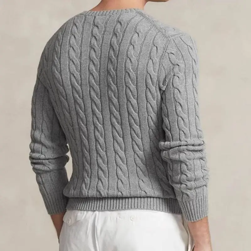 Simple Warm Blended Synthetic Fabrics Sweater-3