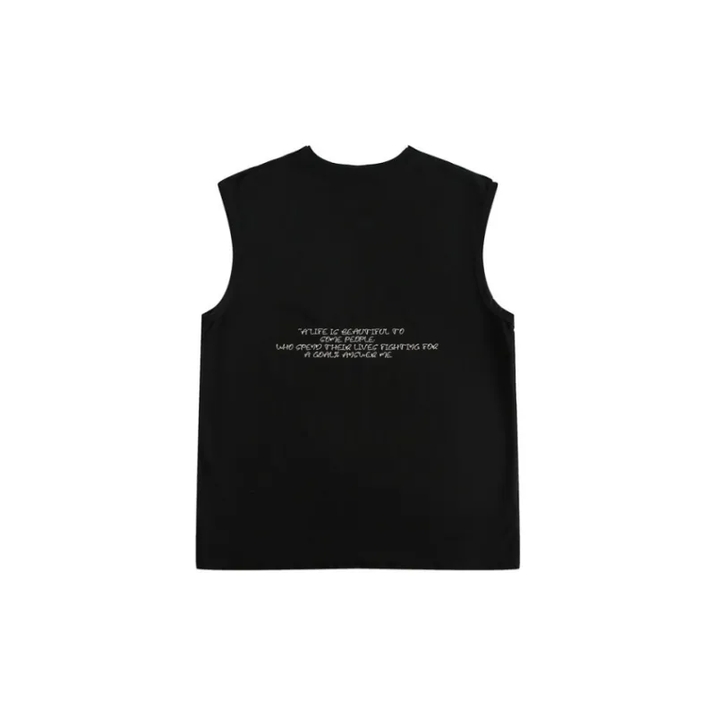 Retro Loose 100% Cotton Vest-1