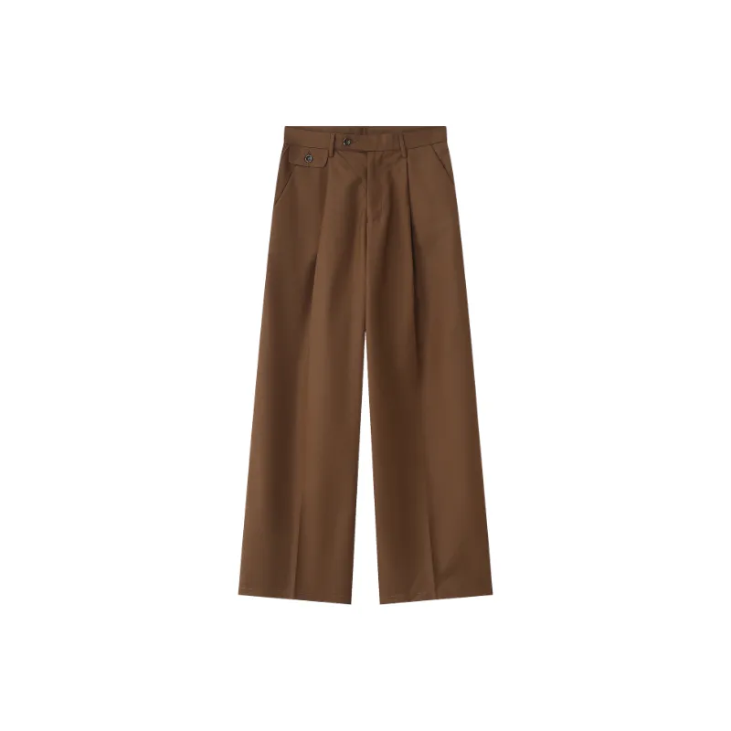 Casual Loose Polyester Suit Trousers-0