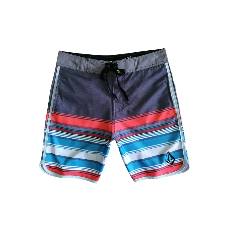 Casual Striped Blended Synthetic Fabrics Sports Shorts-0