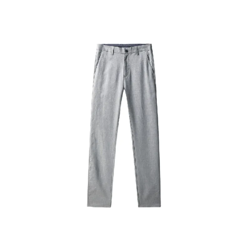 Fashionable Plain Cotton Suit Trousers-0