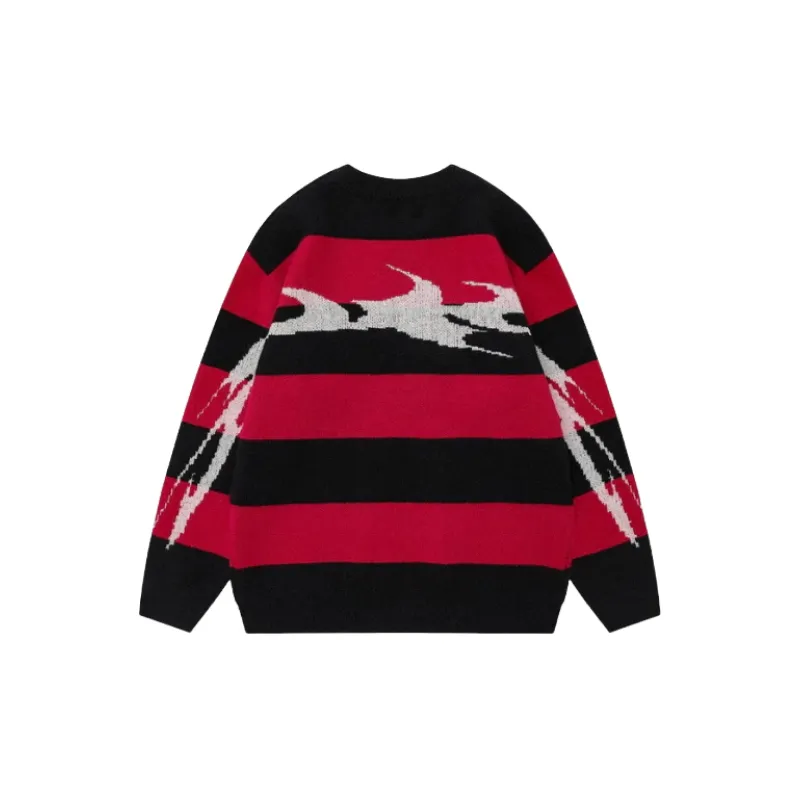 Trendy Contrast Color Sweater-0