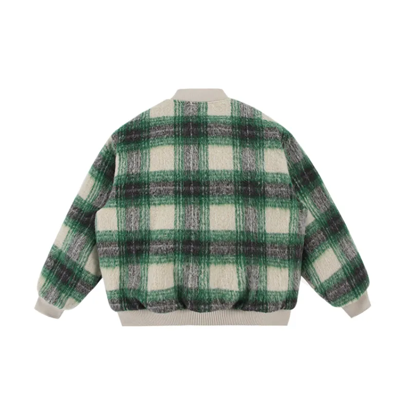 Retro Plaid Loose Casual Quilted Jacket-4