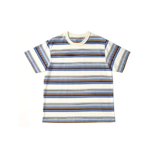Fashionable Striped Long Staple Cotton T Shirt Unisex