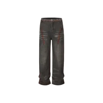 Washed Straight Leg Jeans