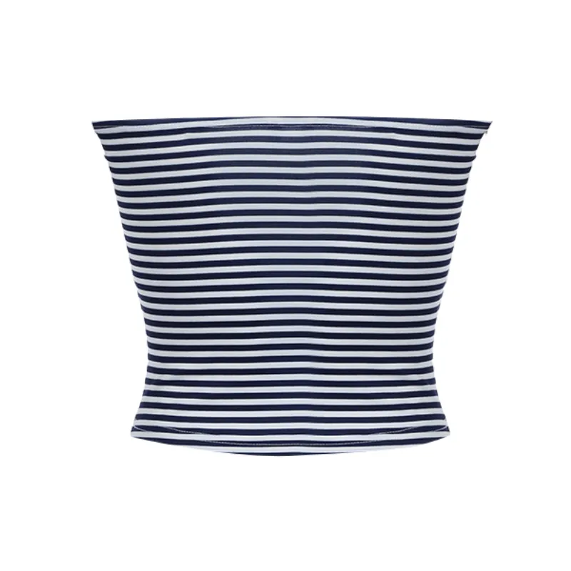 Simple Striped Knitted Fabric Vest Women-4