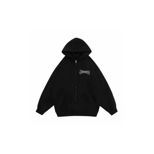 New Style Hooded Fleece-lined Loose Slimming All-match Letter Jacket