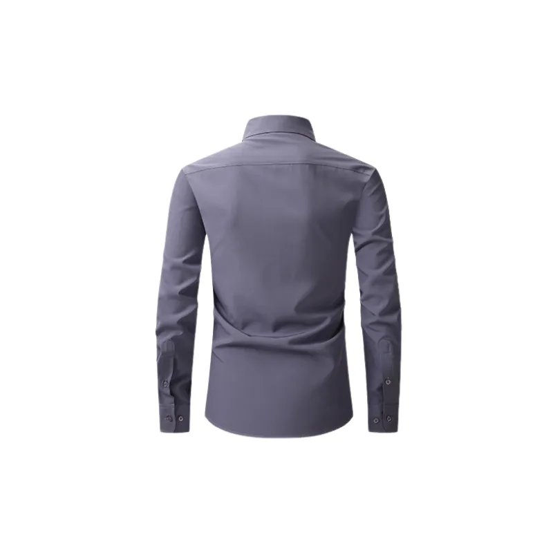 Simple Business Blended Synthetic Fabrics Shirt-11