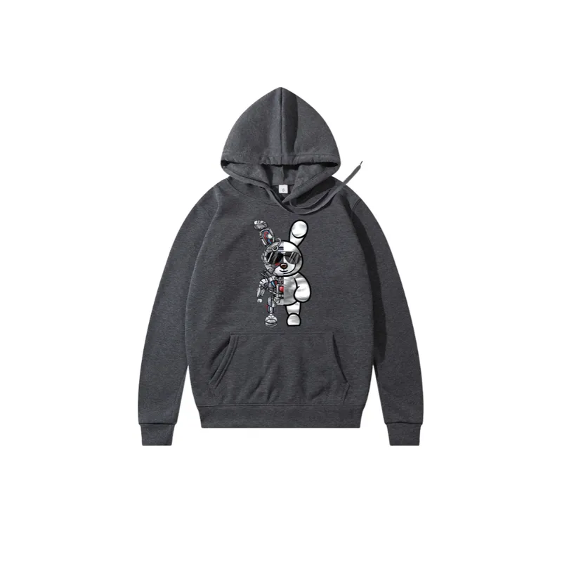 Mechanical Rabbit Printing Comfortable Hoodie-18