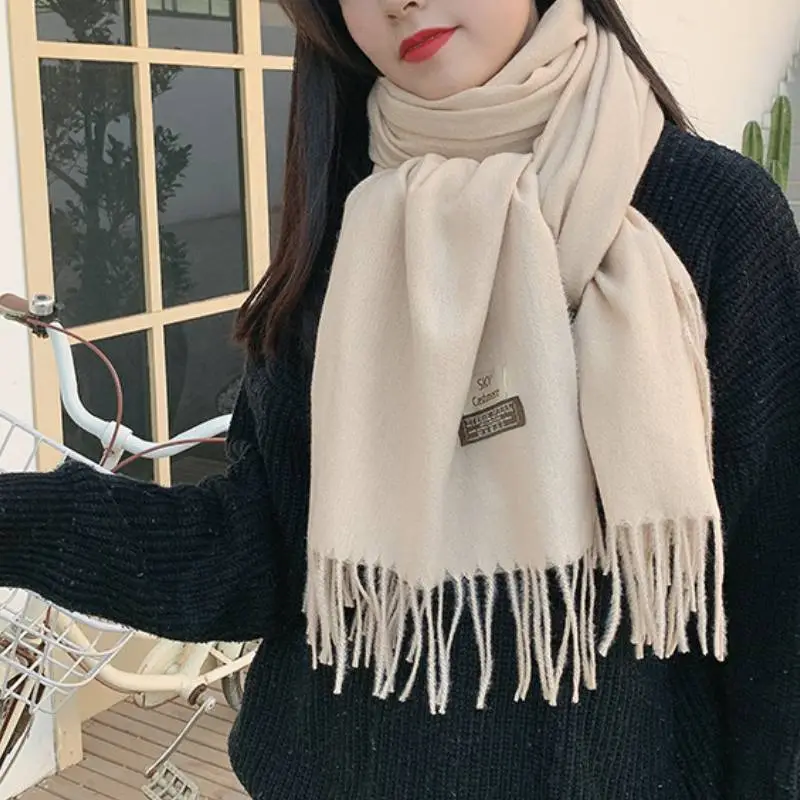 Casual Plain Knit Scarf-2