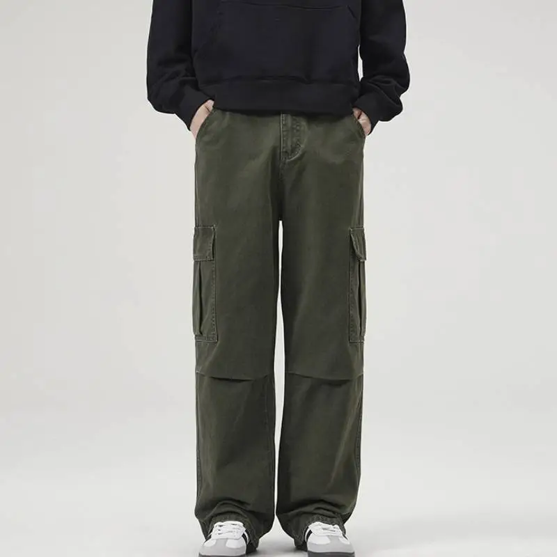Casual Fashion Loose Cotton Cargo Pants-2