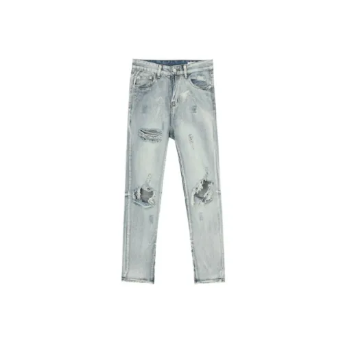 Retro Washed Ripped Jeans