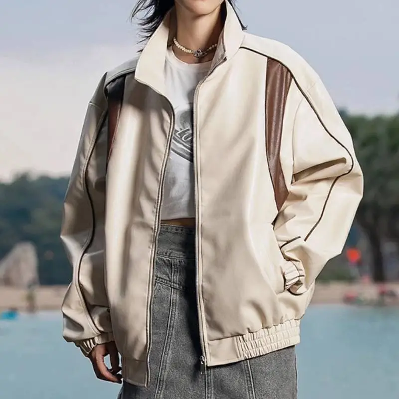 Casual Glamorous Leather Jacket-6