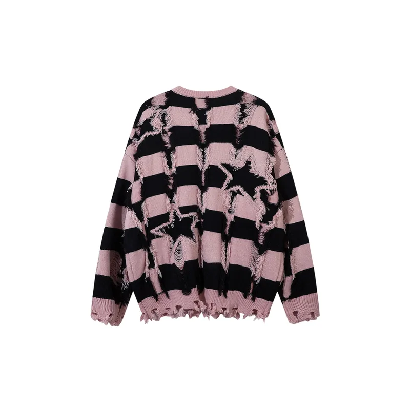 Striped Loose Sweater-3