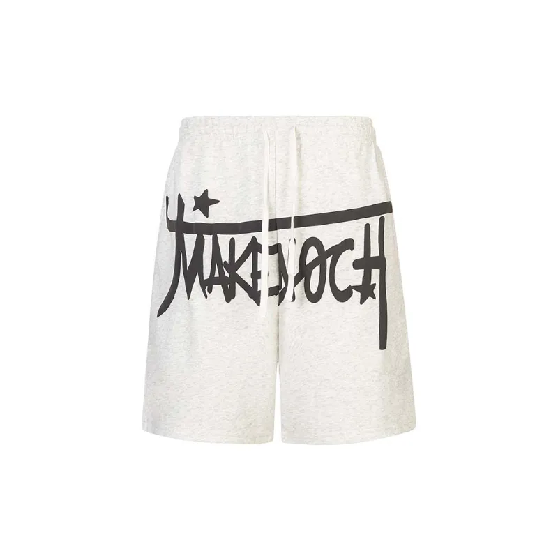 Loose Casual Versatile Letter Print Sports Shorts-8