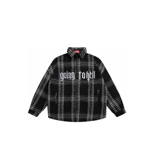 Trendy Plaid Letters Loose Neutral Shirt